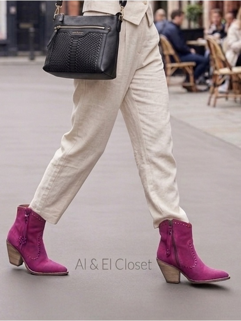 Dingo “Classy N’ Sassy” Pink Suede Western Booties Studded Size 8.5 NWB
